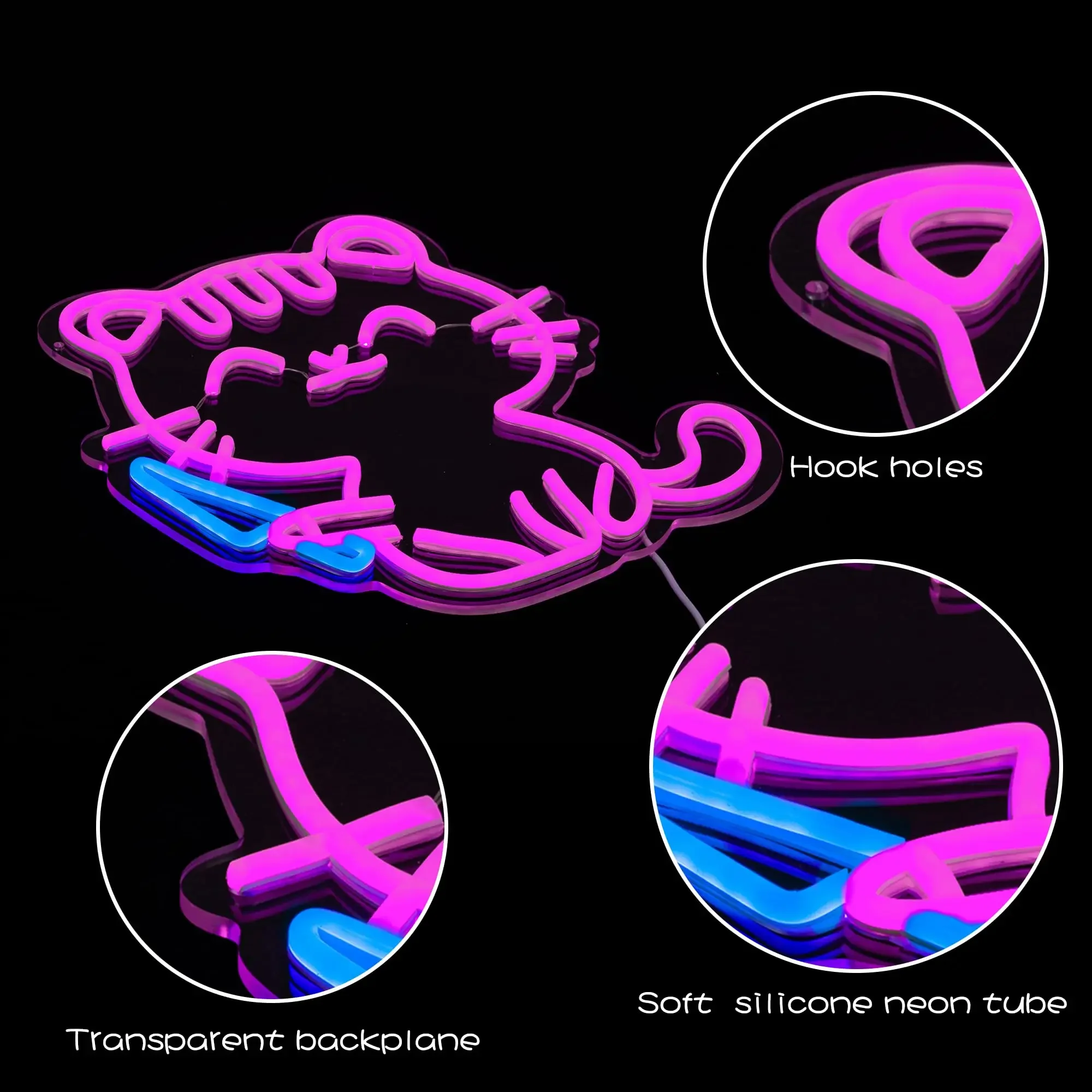 سكين القط LED النيون تسجيل USB عكس الضوء ضوء النيون تسجيل ل غرفة نوم غرفة معيشة حفلة عيد ميلاد هدية الجدار الديكور #6