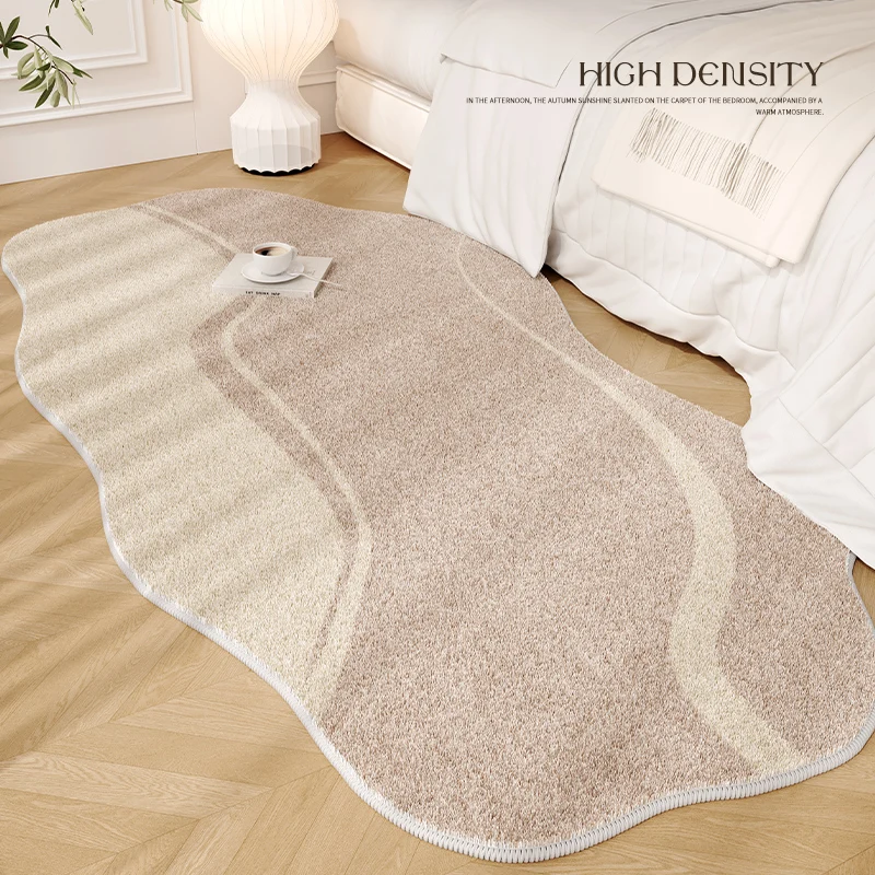 French Cream Color Bedroom Bedside Plush Carpet Home Living Room Irregular Carpets Modern Cloakroom Bay Window Fluffy Soft Rug