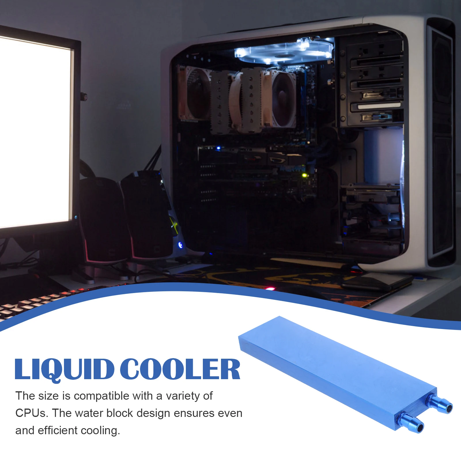 

Aluminum CPU Radiator 40x120mm Side Outlet Water Cooling Block Liquid Heatsink for PC GPU Cooler Heat Sink System Efficient