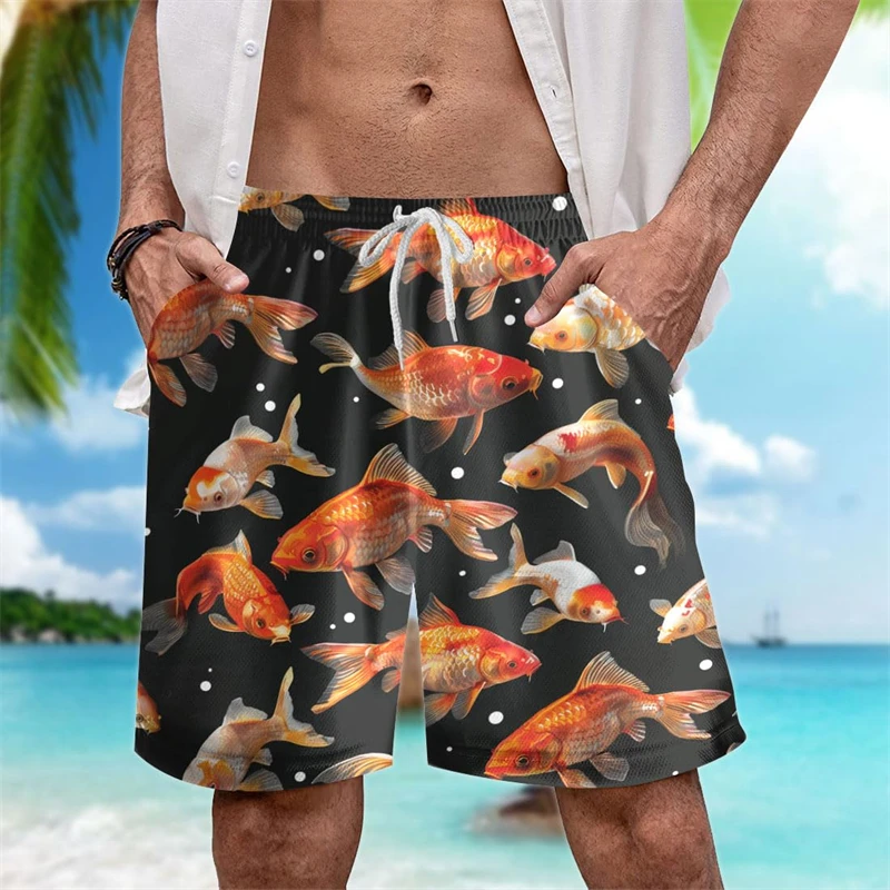 Pantaloncini da spiaggia con grafica pesce di mare alla moda per uomo Tendenza estiva Vacanza Vacanza Pantaloni corti per bambini stampati in 3D Costume da bagno allentato casual