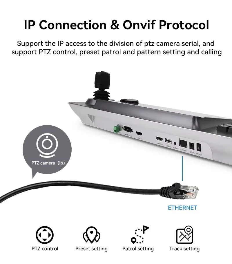 Live streaming broadcast joystick keyboard control POE ip network ptz joystick controller 4K ptz camera controller