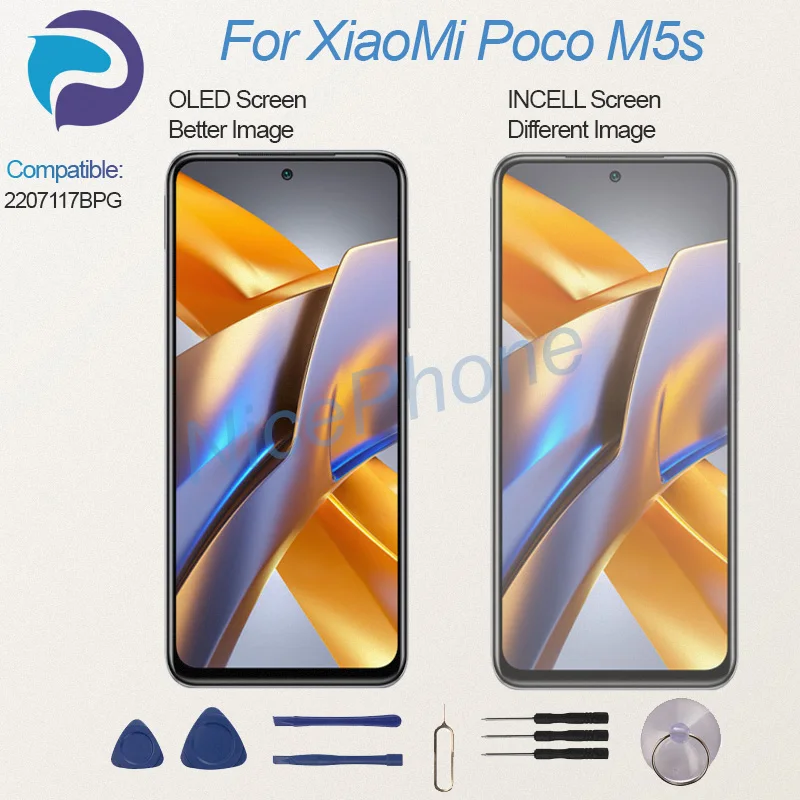 New And Tested For XiaoMi Poco M5s LCD Display Screen Touch Panel Digitizer 2207117BPG Poco M5s Screen Display