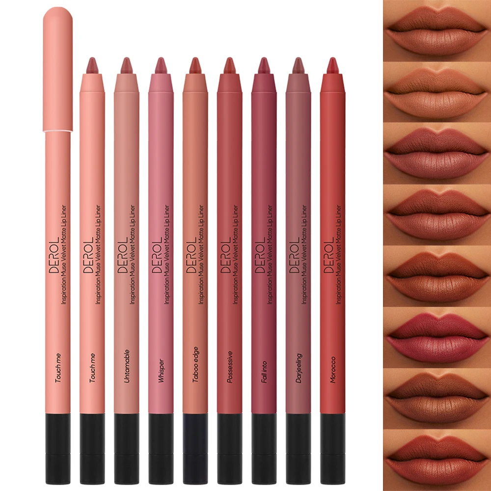 Penna Lipliner in velluto con contorno per temperamatite labbra 3D che modellano trucco per labbra con rossetto tinta unita marrone nudo impermeabile