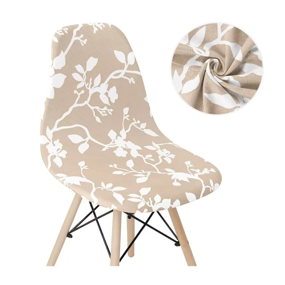 High Elasticity Scandinavian Chair Cover Removable Washable Shell Chair Cover Printed Dining Seat Cover