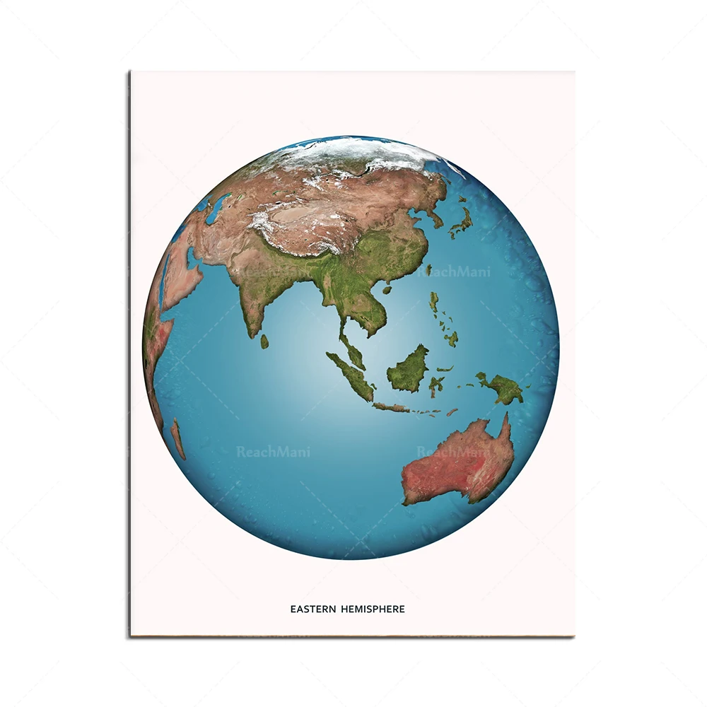 World Map Wall Art, Color Geography, Modern Planet Decoration Children's Room Poster
