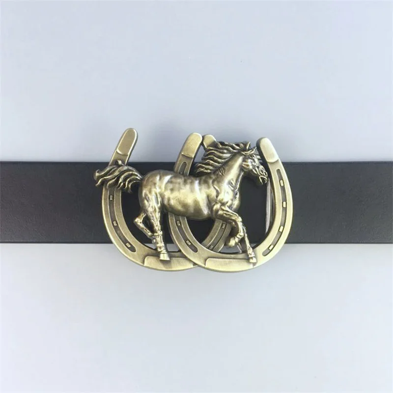Fibbia per cintura occidentale a ferro di cavallo placcata in bronzo antico, disponibile anche negli Stati Uniti Gurtelschnalle Boucle de ceinture