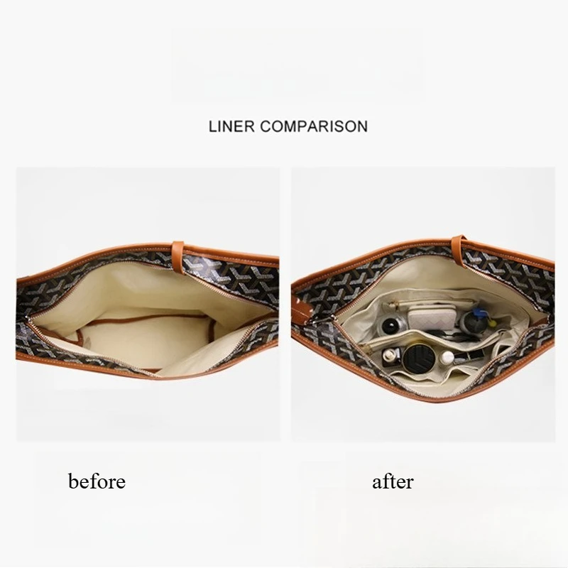 Bag Organizer for Goyard Hobo Handbag Dupont Paper Inner Bag Travel Portable Shoulder Tote Bags Insert Support Shaper view 4