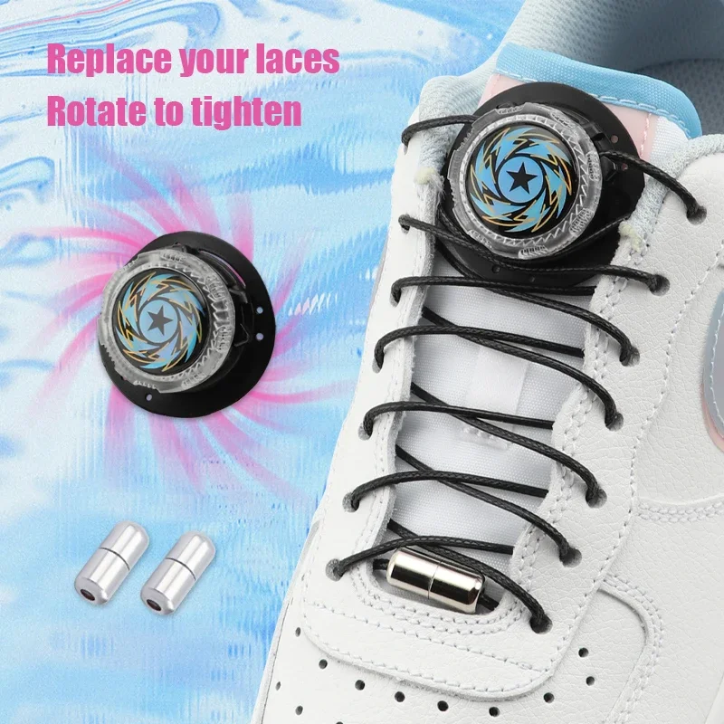 New Swivel Buckle Shoelaces Upgrade Easy Installation Automatic Laces Without Ties Thick Rope Sneakers Shoelace Shoe Accessories