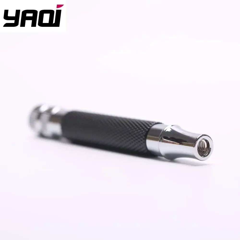 

Brass Safety Razor Handle Ror Mens Yaqi Black and Chrome Color