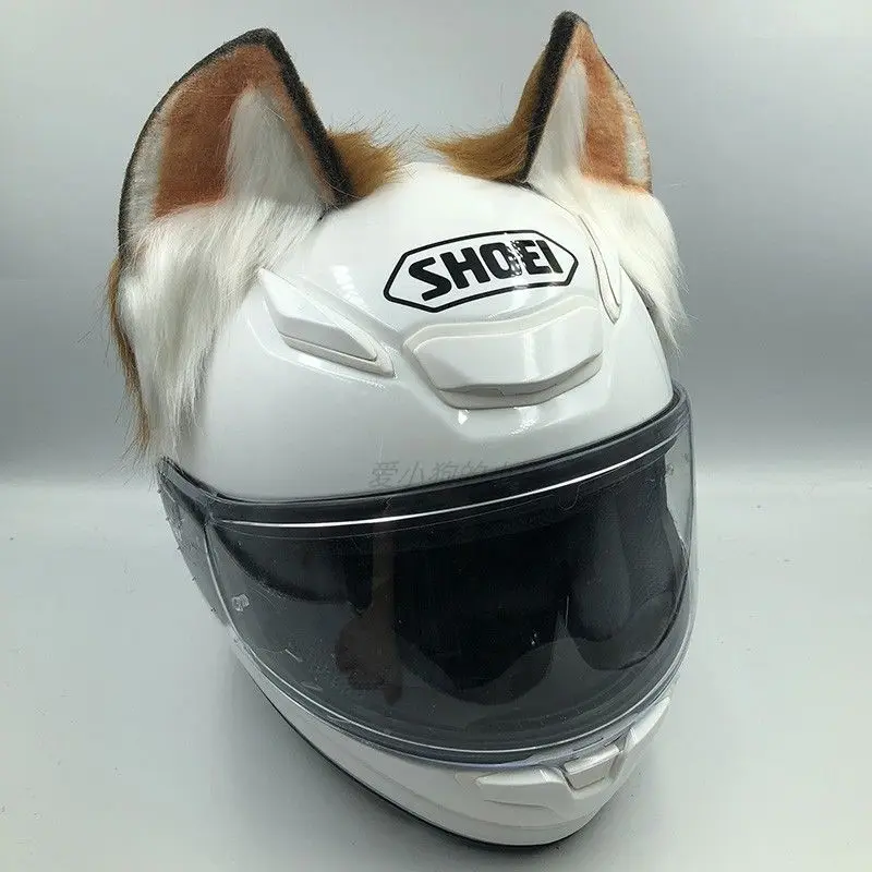 Decorative canine ear motorcycle skiing helmet universal accessory for both men and women riders, containing internal support. view 5
