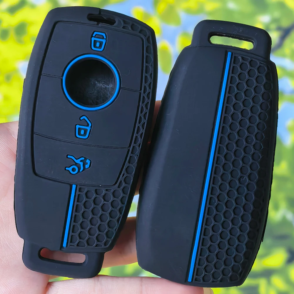 Ergonomic Honeycomb Texture Silicone Key Cover For Mercedes Benz A C E S G Class GLC CLE CLA GLB GLS Remote Fob Protective Case
