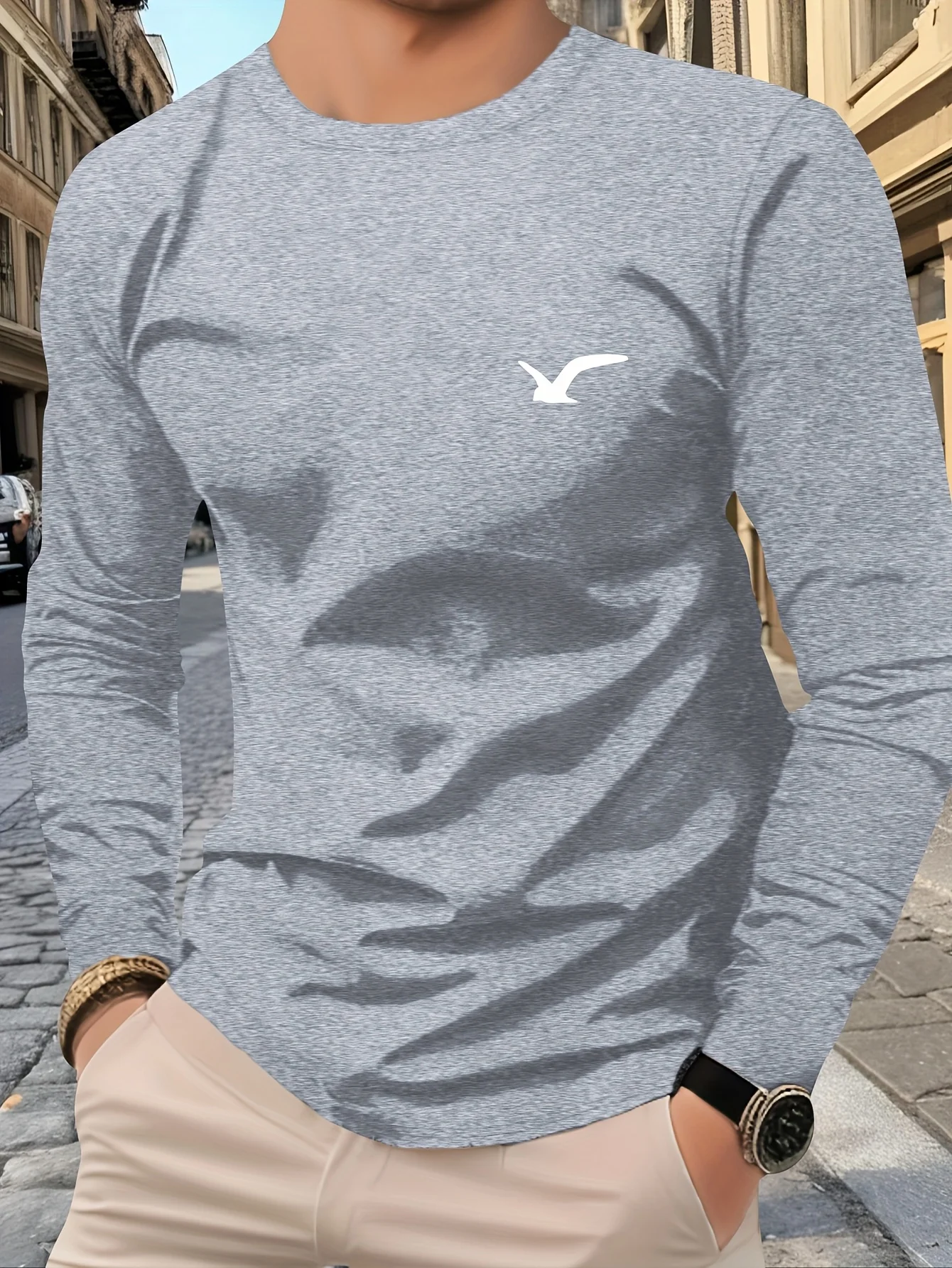 

2025 Casual Daily Men's Long Sleeve T-shirt Outdoor Large Size Solid Color O-neck T Shirt Breathable Fitness Sports T-shirts Top
