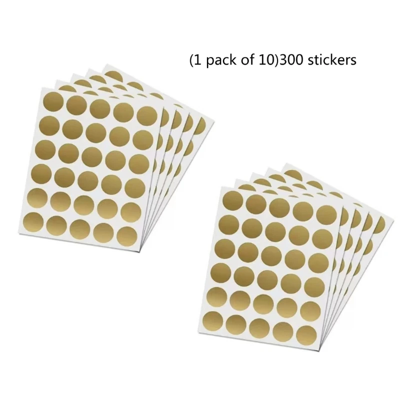 300Pcs Golden Scratch Stickers 2.50cm Round Scratch Stickers Self-Adhesive Scratch Cards for Lottery Ticket Raffle Card