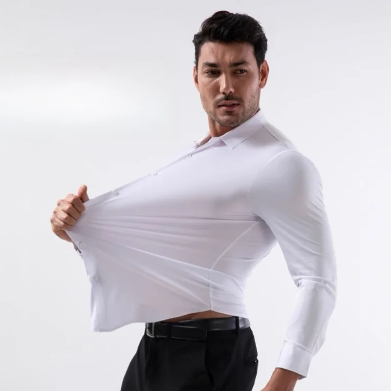 

Men Dress Shirt 4 Way Stretch Wrinkle Free Long Sleeve Button Down Shirt Regular Fit