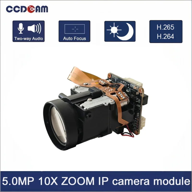 2026 New CCDCAM 5MP 10X Auto-focus For STARVIS IMX335 CMOS IP Camera Zoom Module IM50A01-10X With H.265/H.264 And DC 12V/POE Mou