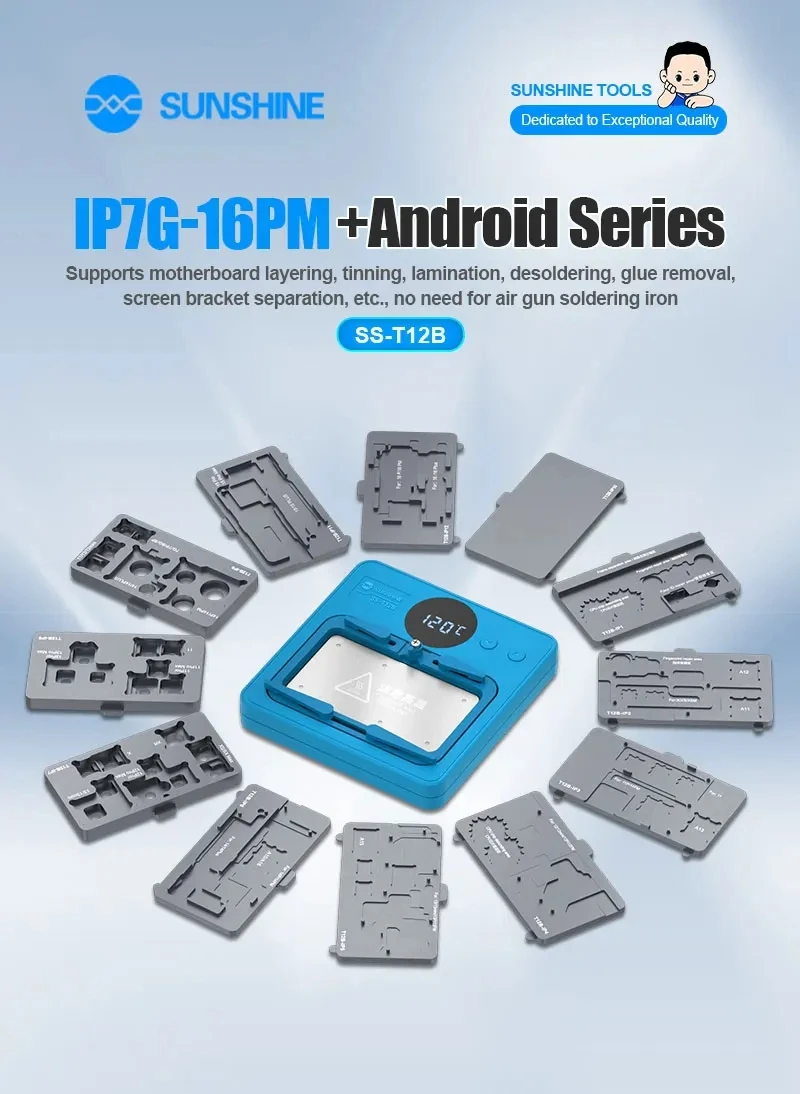 SUNSHINE SS-T12B Universal Pre-Heating Station for IP 7G-16ProMAx Android LCD Screen Motherboard Disassembly Heating Platform