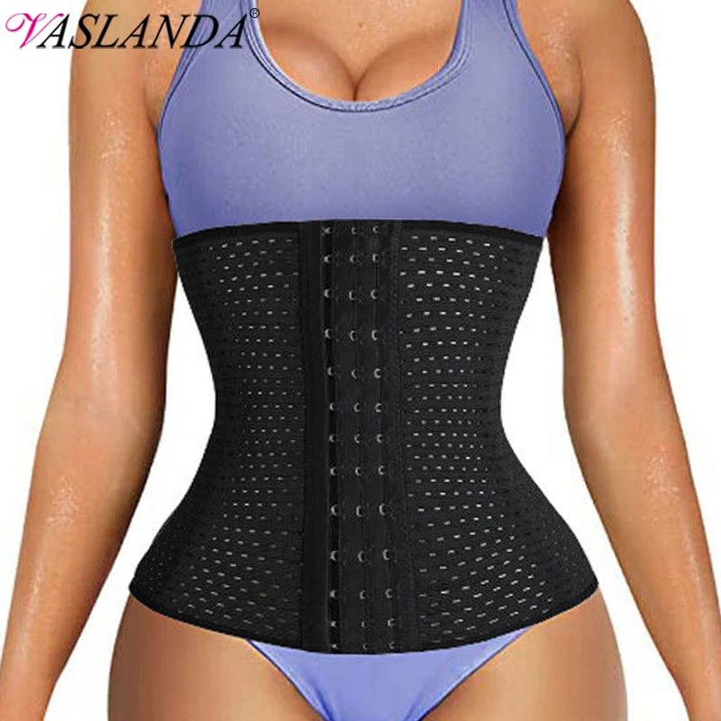 Entrenador de cintura de látex para mujer, corsé debajo del busto, faja deportiva, reloj de arena, moldeador de cuerpo, cinturón de modelado