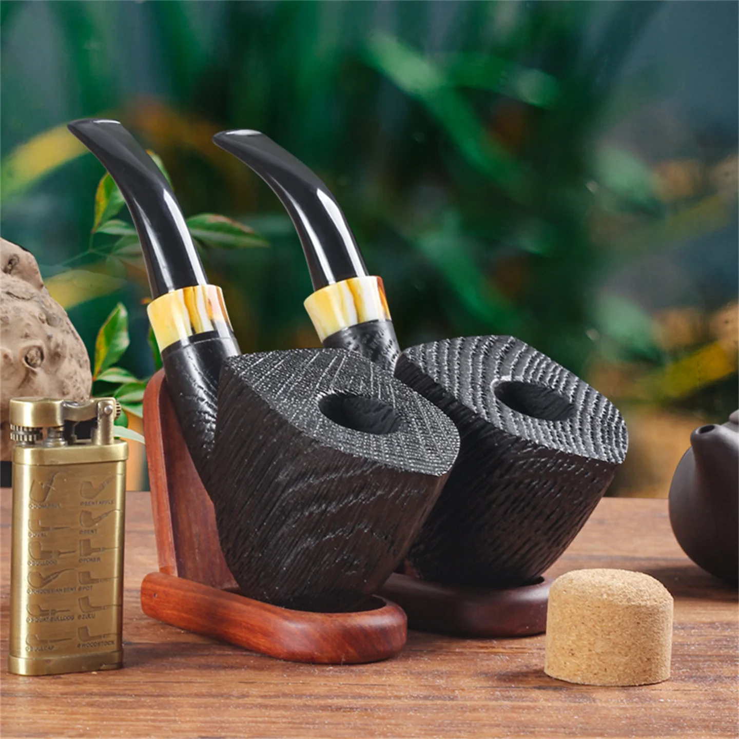 Oak Pipe Freestyle Tomahawk Series Pipe Handmade Solid Wood Men's Smoking Set Tobacco Pipe Portable Old-Fashioned Pipe