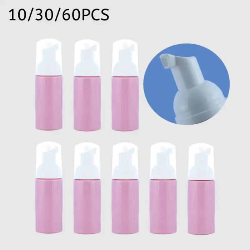 10/30/60PCS Foam Pump Bottle 30/60ml Refillable Dispenser Travel Plastic Mini Lash Shampoo Bottles Portable Clear Foaming Bottle