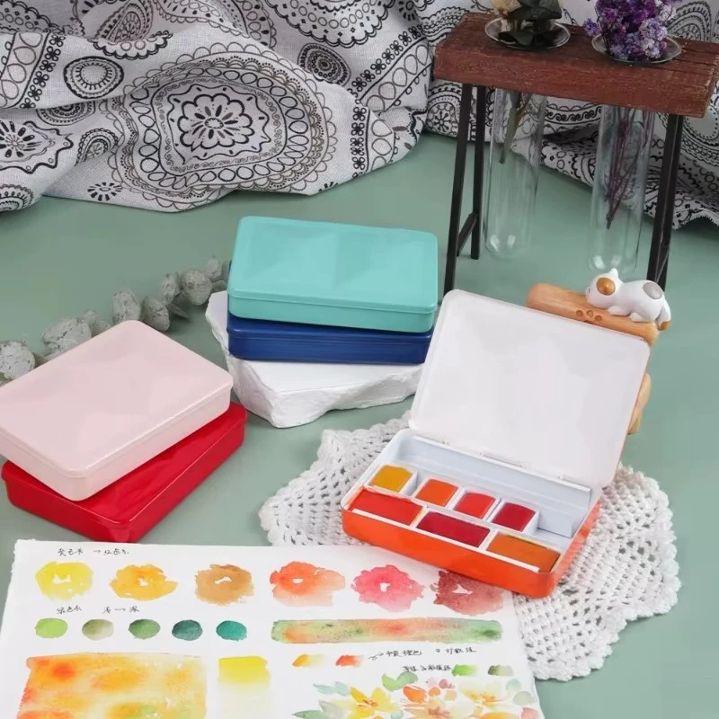 Five Colors Enamel Watercolor Pigment Storage Iron Box Trumpet Art Sketching Tools Multiple Colors Available DIY Painting Tools