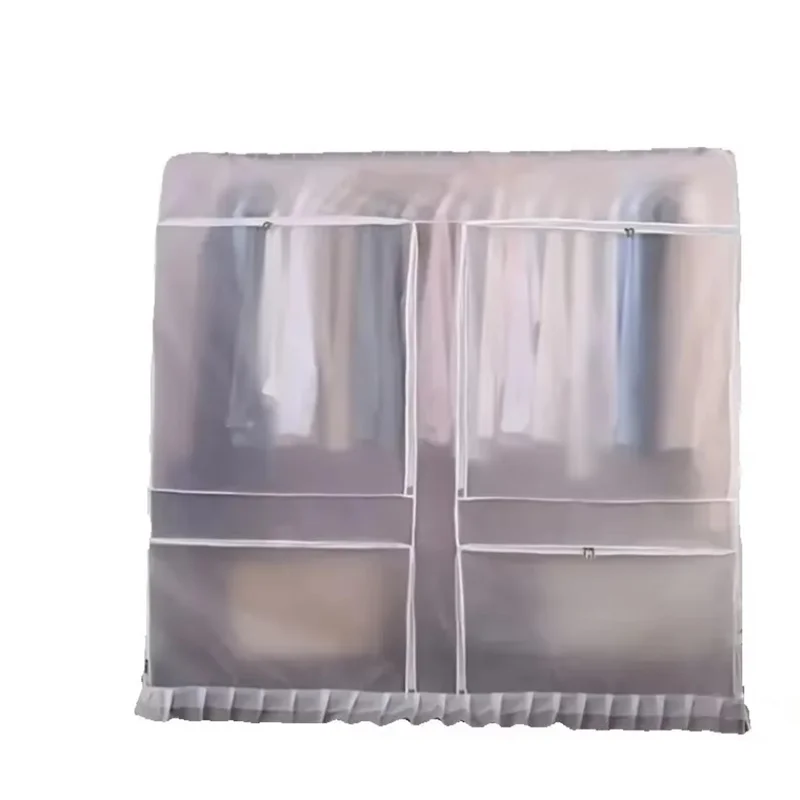 Translucent Floor Standing Hanger Dust Cover Home Coat Down Jacket Storage Dust Cover PEVA Waterproof Storage Hanger Cover
