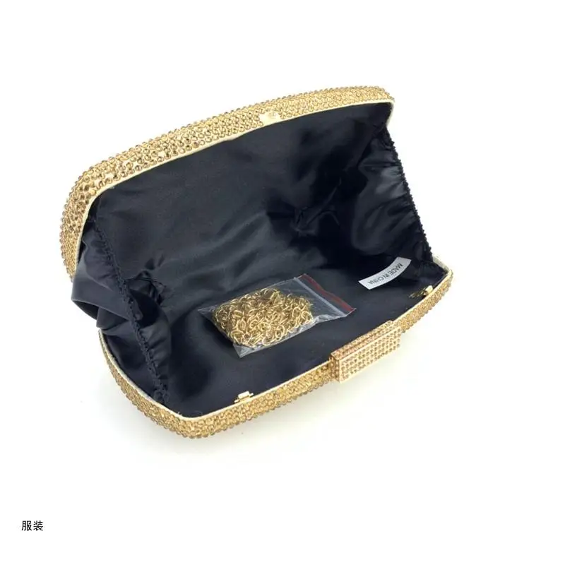 D0UD Rhinestones Evening Bag Purses for Women Formal Party Crystal Diamond Bag Wedding Cocktail Handbag with Chain