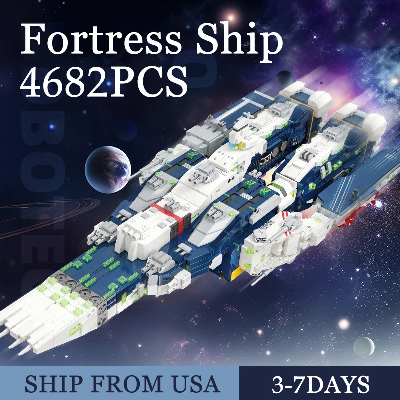 4682PCS Fortress เรืออาคารบล็อก Robotech เรือรบเรือรบ Mecha ประกอบอิฐของเล่นสําหรับของขวัญวันฮาโลวีนคริสต์มาส