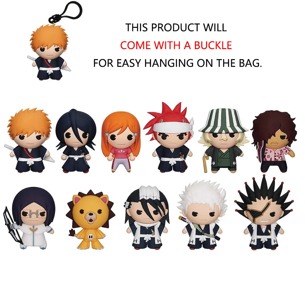 1pc BLEACH Officially Licensed Mystery Bulk Bag Clip Keychain Random One Rukia or Other Characters for Mom and Friend Gifts