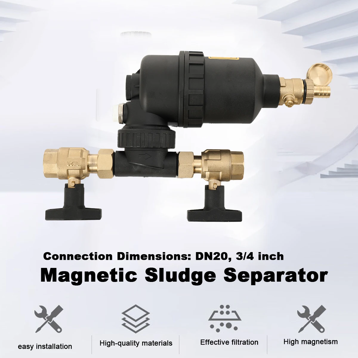 Magnetic Water Heater Filter DN20 Pre-filter Boiler Magnetic Filter For Underfloor Heating Systems