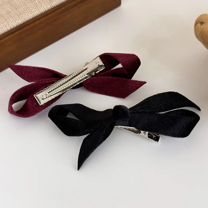 Vintage Velvet Bow Hairpin Winter Hair Clips for Women Girls Elegant Exquisite Barrettes Bangs Clip Fashion Hair Accessories New