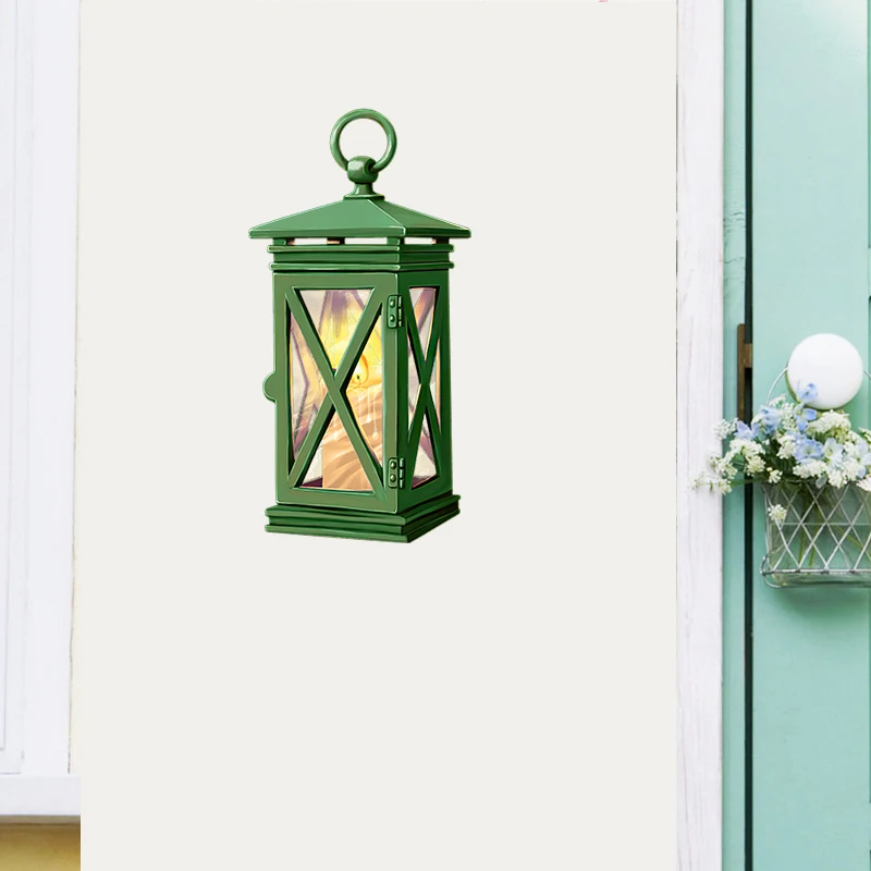Three Ratels CF764 Leisurely rural style warm lamp PVC waterproofhome decoration wall sticker