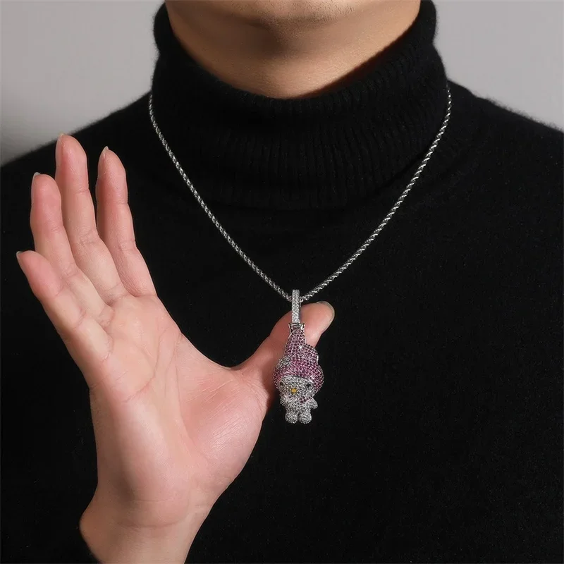 Hip Hop Crystal Magic Rabbit Pendant With Iced Out Zircon Tennis Chain Necklace For Men Women Fashion Designer Jewelry