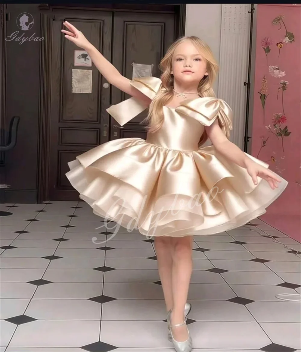 فساتين أنيقة للفتيات للعام الجديد لفتاة الزهور لحفلات الزفاف ومهرجانات التجميل فساتين حفلات التواصل الأول حسب الطلب #3