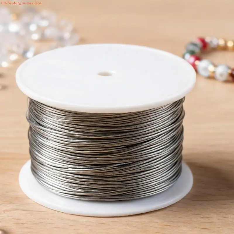 G92D Jewelry Wire Roll with 10m Spool Length, Iron Beading Line for Bracelet Making, Earring Projects, Handmade Beadwork