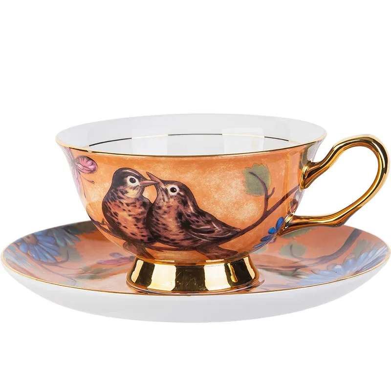 

European bone china coffee cup and saucer set idyllic utensils afternoon teacup high value exquisite