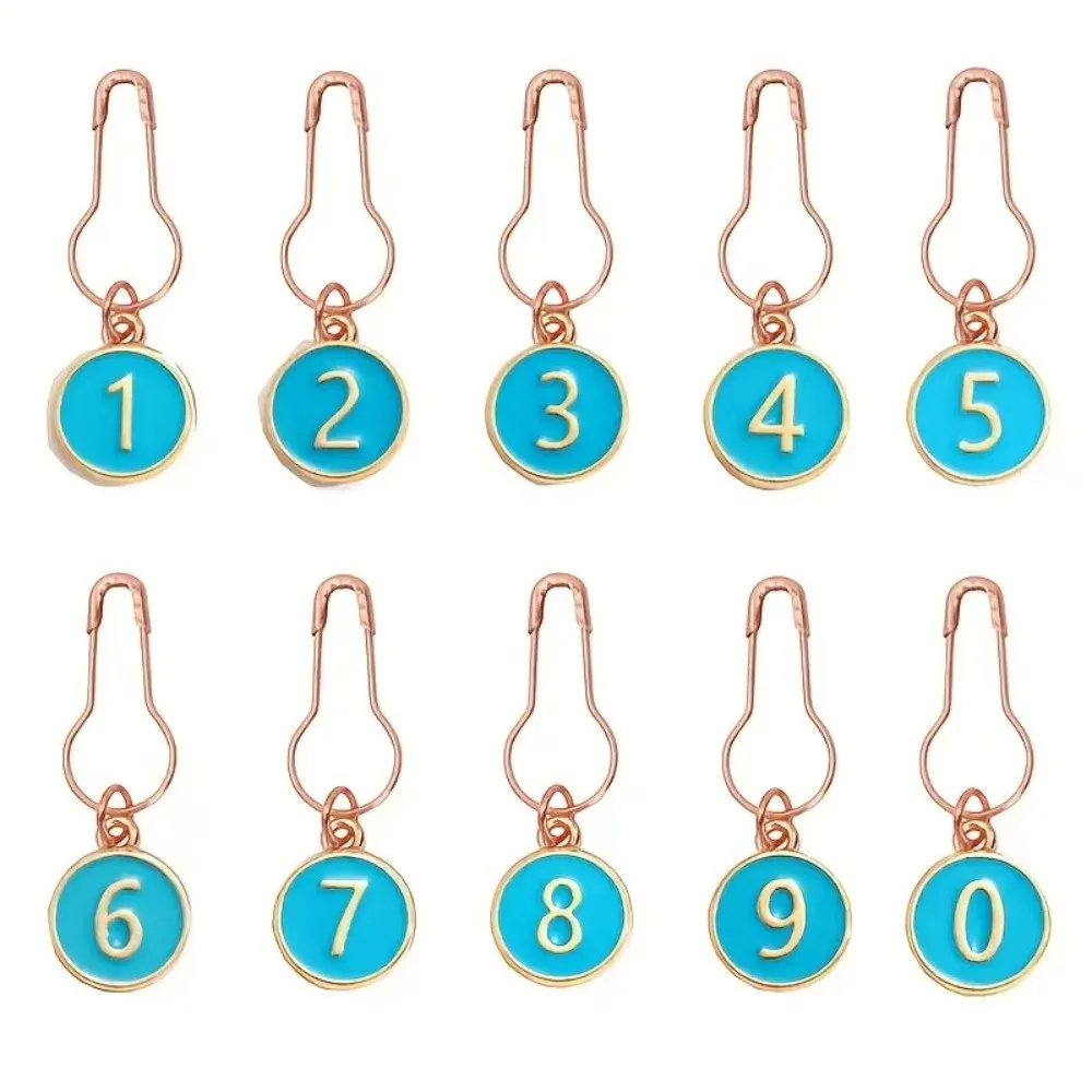 

10Pcs/Pack Small Sweater Counter Mark Enamel Charm Anti-Unlock Buckle Crochet Locking Stitch Markers Gourd Shape DIY