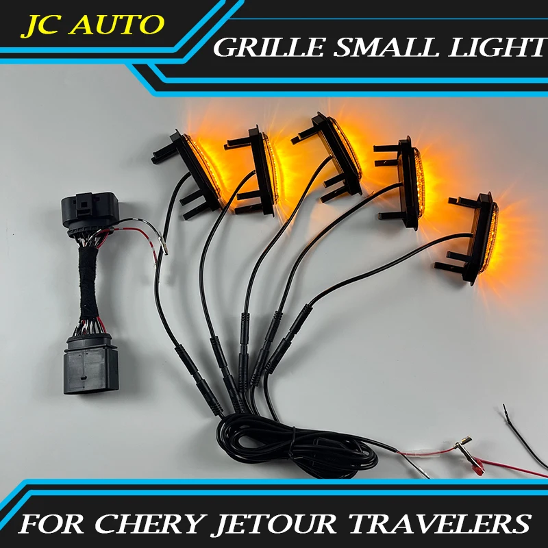 

Car Grille Small Yellow Light Fit for Chery JETOUR Travelers LED Daytime Running Decorative Light Front Face Grille Light