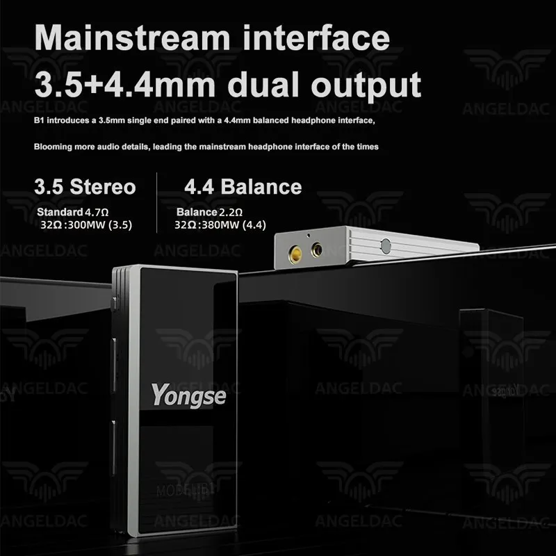 Yongse YS-B1 Portable Bluetooth DAC & AMP SA9137L+ES9038/ES9603 Dual Operational Amplifier Chip 3.5+4.4mm Output QCC5125 BT Chip