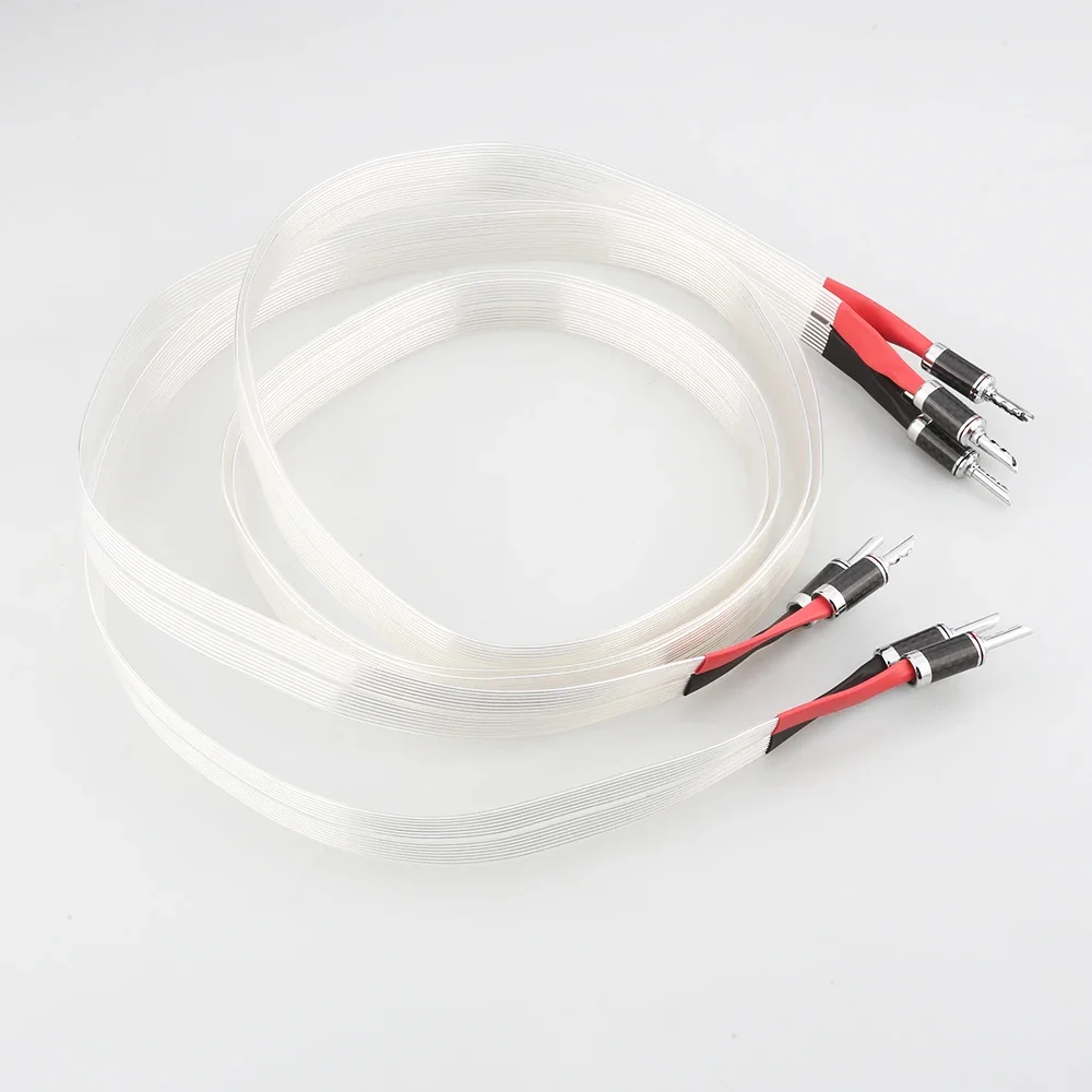 Высокое качество Audiocrast пара Hi-Fi аудио акустический кабель OCC посеребренный провод динамика из углеродного волокна банановый штекер