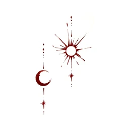 2 styles Star and sun&moon Waterproof Temporary Tattoos Men Fake henna Tattoo Beauty Fish Tail Sleeve Art Tatoo sticker Tatuagem