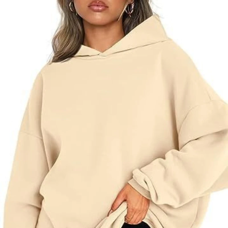 Pull polaire à capuche surdimensionné pour femmes, pull décontracté, jupe à capuche, coupe ample et confortable, vêtements d'extérieur à la mode