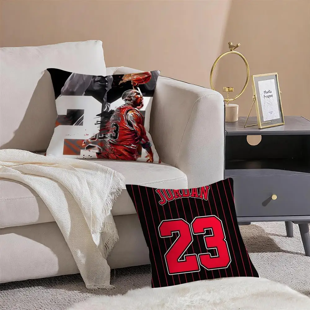 Legendary Athletic Sports 23 Jordan Cushion Cover Sofa Home Living Room Car Decor Washable Decorative Square Pillowcase