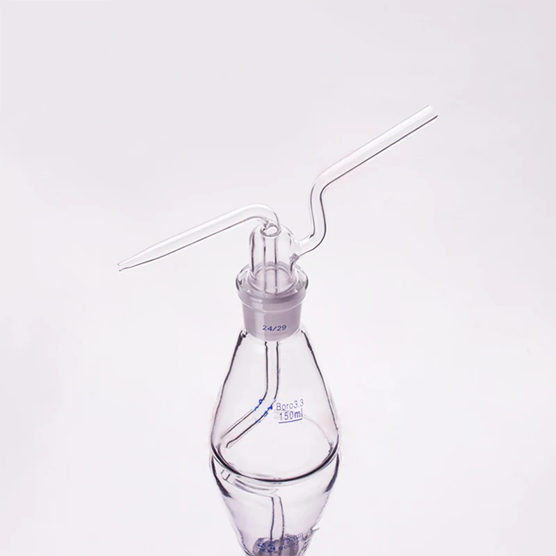 

Треугольная бутылка для мытья газа, емкость 5 мл, плоская колба с конической шлифованной горловиной, бутылка для мытья газа