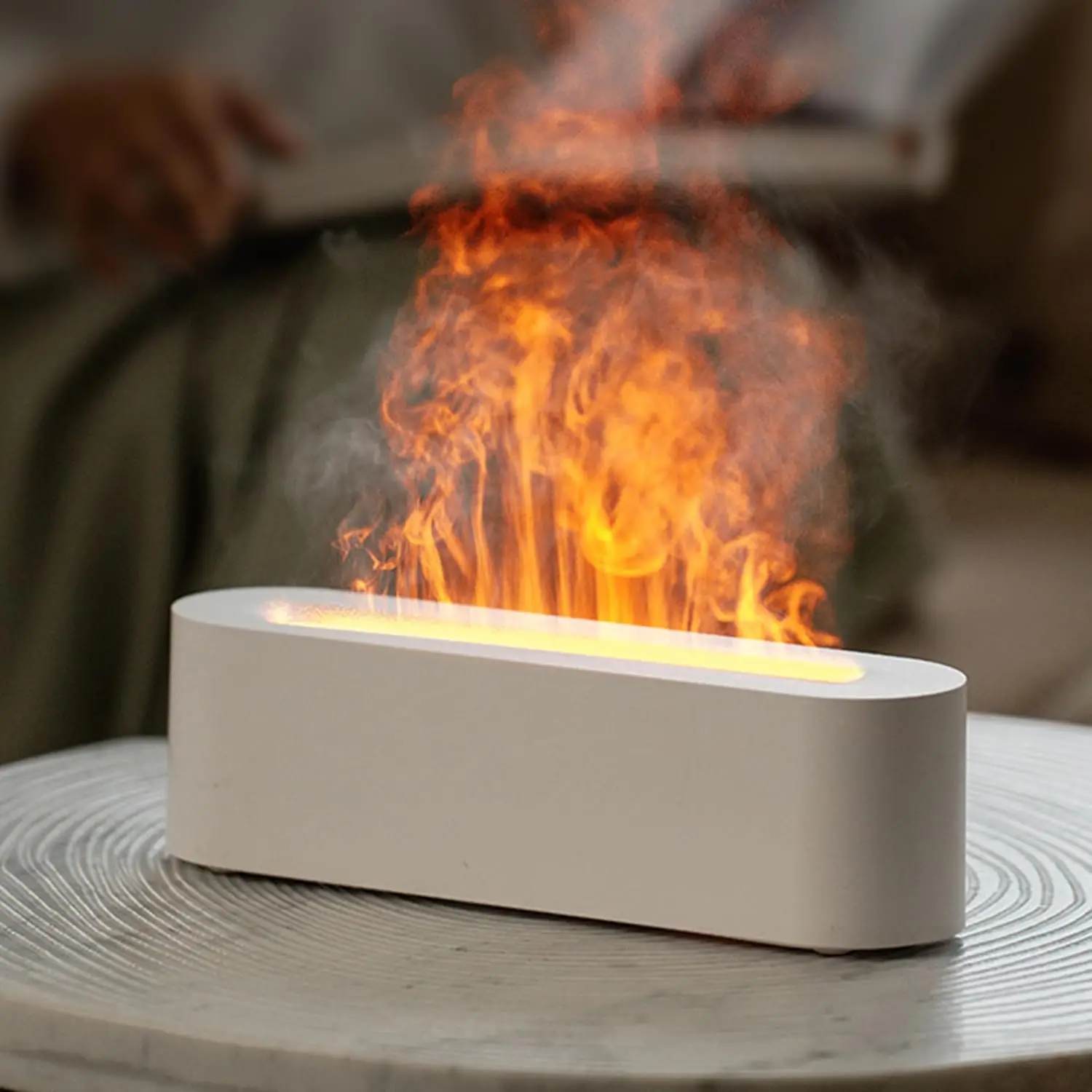 Portable USB 3D LED Flame-Light Effect Essential Oil Burner Aroma Diffuser Timed Shutdown Home & Car Air Humidifier