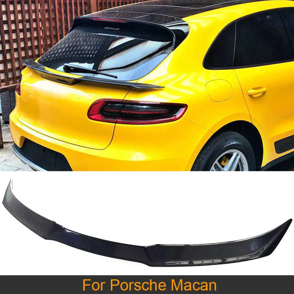 Car Rear Trunk Spoiler Wing For Porsche Macan 2014 - 2017 Rear Trunk Boot Lip Wing Middle Spoiler Carbon Fiber