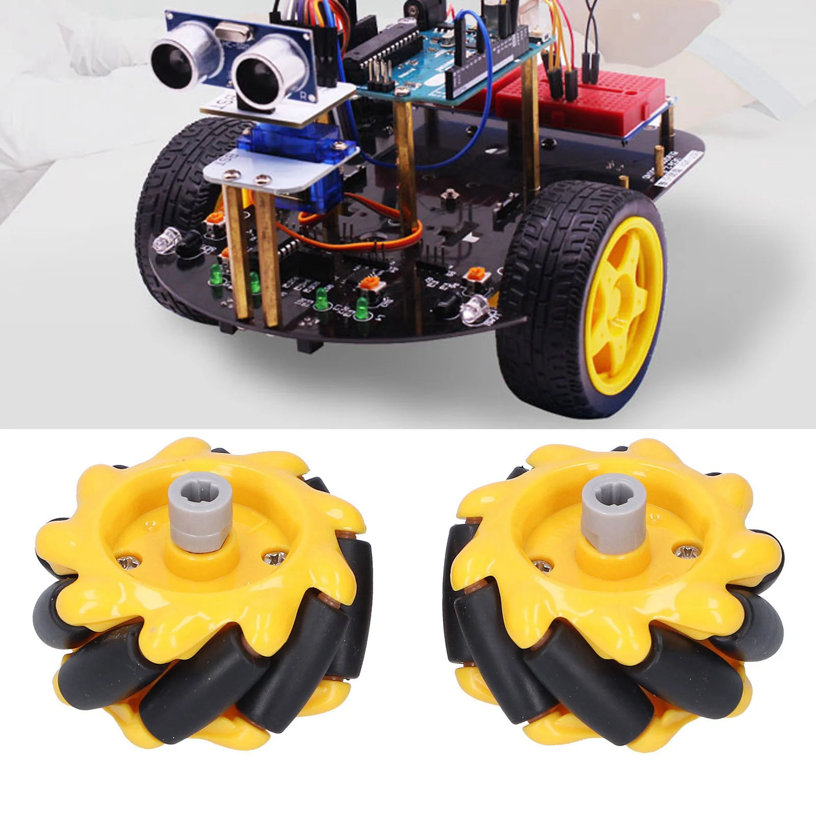 Mecanum Wheel Smart Robot Car Parts Accessories OmniDirectional DIY Toy Components 48mm(2 Pairs ) Mecanum,Wheel§Omni,Directional