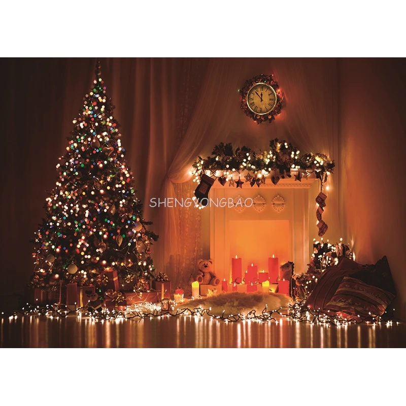 크리스마스 테마 사진 배경 눈사람 크리스마스 트리 어린이 초상화 배경, 사진 스튜디오 소품 2197 DHT-06