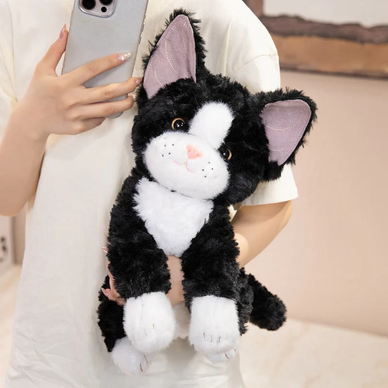 Cute Devon Rex Plush Toy Stuffed Curly Hair Fat Belly Puppy Plushie Adorable Doll Toys for Kids Birthday