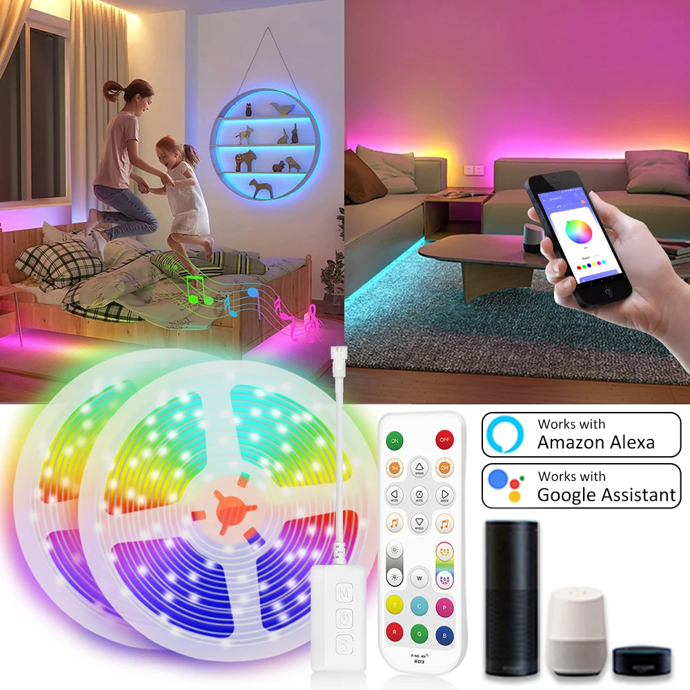 

Гибкая светодиодная лента с Wi-Fi, RGB, 24 В, 5/10/15/20/25 м