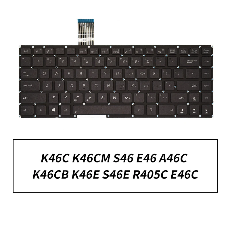 New Laptop Keyboard For ASUS K46C E46 K46CB K46E S46E S46 S46C K46 K46CM R405C A46 A46C E46C S405C